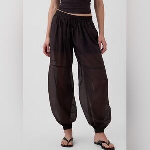 NWT Gap Sheer Parachute Joggers SZ M Drawstring Elastic Waist W/Pockets On Trend